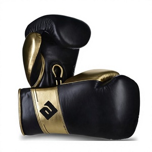 Guantes de boxeo de cuero para entrenamiento, con absorción de humedad, cierre de velcro, espuma suave y duradera, para gimnasio y ejercicio. - Product Image 1