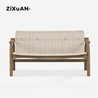 Ensemble de mobilier de patio extérieur moderne pour hôtel, table de bistrot, canapé en teck de luxe en forme de L, chaise de café pour piscine