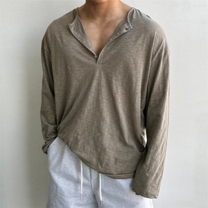 Camiseta de Manga Larga <span class=keywords><strong>para</strong></span> Hombre, Talla Grande (150 kg), Estilo Vintage, Cuello Alto, Ligera, con Forro Polar, Corte Holgado - Product Image 1