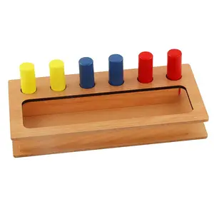 Caja de clavijas para niños pequeños, material Montessori, equipo educativo de juguete de madera, montessori para AMS y AMI, LT031
