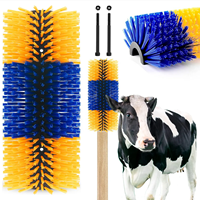 Brosse de massage industrielle en nylon bicolore personnalisée en forme de sablier pour vaches, rouleau de toilettage et de nettoyage du bétail pour ferme laitière