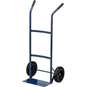 Carrello a mano in acciaio 48x38x100 cm blu 2 ruote 35x18 cm con pala, carico massimo 80 kg - Product Image 1
