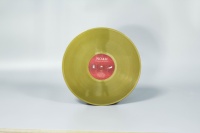 Disque vinyle vierge doré, pressage de disques vinyles avec pochette blanche