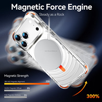 Coque de téléphone magnétique N52 ultra-résistante transparente avec protection antichute à 4 coins et motif ondulé pour iPhone 18 17 16 Air Pro Max (vente en gros)