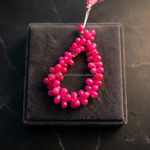 Perles de pierre de chalcédoine rose facettées de qualité AAA, en forme de goutte, 5x7mm, brins de pierres précieuses en poire, pour bracelets - Disponibilité - Product Image 4