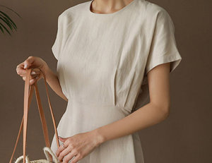 <span class=keywords><strong>Robe</strong></span> en <span class=keywords><strong>lin</strong></span> pour femme sur mesure, 100% <span class=keywords><strong>lin</strong></span> naturel, manches courtes, col rond, <span class=keywords><strong>robe</strong></span> <span class=keywords><strong>midi</strong></span> en <span class=keywords><strong>lin</strong></span> pour femme - Product Image 2