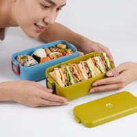 Boîte à bento promotionnelle personnalisée avec logo, 26 oz (800 ml), double compartiment, en PP, compatible micro-ondes, pour garder les aliments frais, sans BPA