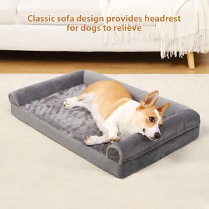 Toptan Ortopedik L Şekilli Gizli Fermuarlı Evcil Hayvan Köpek Yatağı Yastığı Çıkarılabilir Yıkanabilir Evcil Hayvan Koltuğu İç Mekan Orta Büyük Köpek Yatağı - Product Image 1