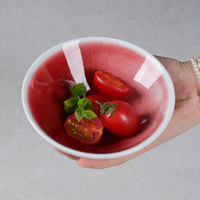 Vente en gros de vaisselle rouge, ensemble de table à manger, ensembles de vaisselle en céramique, ustensiles de cuisine, vaisselle, ensembles de dîner, assiettes en porcelaine