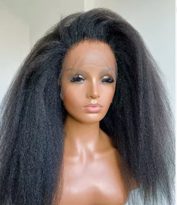 Parrucca in Capelli Umani 100% con Frontale in Pizzo <span class=keywords><strong>13</strong></span>*4 Annodato a Mano, Liscio Crespo, Ottimo Regalo per Donne, Colore Pizzo Trasparente - Product Image 1