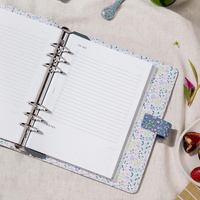 Classeur personnalisé en cuir PU à 6 anneaux Carnet de notes Journal Journal Planificateur Recharge Classeur en papier pour budget