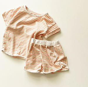 Traje de Verano 2020 Coreano a Rayas de Manga Corta con Pantalones Cortos Casuales - Product Image 3