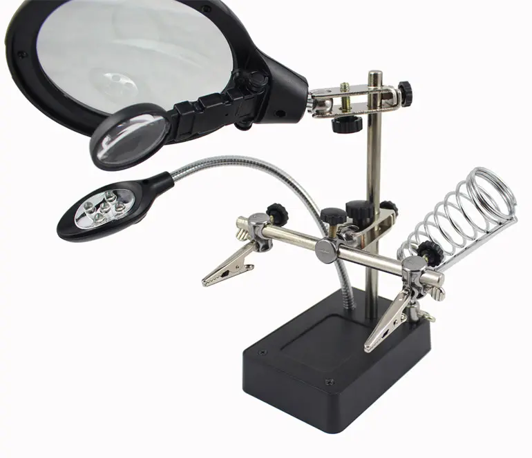 Desktop Magnifier LED 3 in 1 Repair Soldering Station Lamp Magnifier Repair Tool