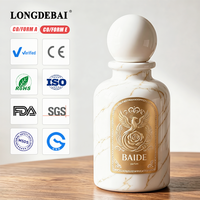 Flacon de parfum vide de luxe en verre cylindrique blanc neutre de 30 ml, 50 ml, 100 ml avec bouchon en plastique blanc