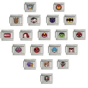 Stainless Steel Charm <b>Bracelet</b> Modules Cartoon Superhero Design Mix And <b>Match</b> Jewelry Gift For Women Men Kids - Product Image 5