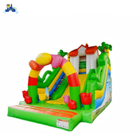 LilyToys Structure de jeu et toboggan gonflable sur le thème du jardin pour fête en plein air et aire de jeux pour enfants