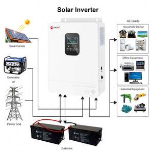 Onduleur Solaire Hybride 24V/48V à Sortie Unique 6000W 5000W 3000W 3KVA DC AC pour Réseau Solaire avec Application Mobile - Product Image 1
