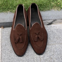 Chaussures mocassins pour hommes OME en daim/nubuck, imperméables, à motif écossais, avec fermeture à enfiler, chaussures de soirée