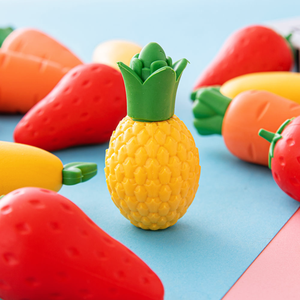 Gomma Jumbo per bambini materiale scolastico Set di cancelleria per studenti cartone animato simpatico gomma a forma di frutta e verdura - Product Image 5