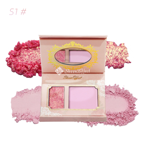 SheenEffect Custom Logo Cosmetics Pan Pink Contour Blush Pressed Powder Vegan <strong>Makeup</strong> Maquillaje Private Label Blush Palette - Product Image 2