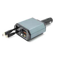 Station de charge rapide pour téléphone 4 en 1 avec écran LED numérique, 2 câbles rétractables, type C, portable pour iPhone 16