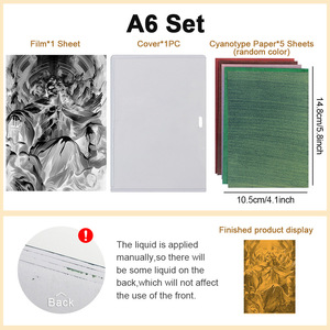 Nouveau Kit de Matériaux Artisanaux DIY pour Impression Solaire, Papier Cyanotype Couleur A6, pour Décoration Rétro, avec Film Religieux pour Impression Solaire - Product Image 6