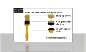 Wholesale 4" Plastic Paint Brush Sauce Cleaning Industrial Hard Bristle Brush Nylon Silk Flocking Without Rusting And Shedding