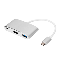 Kualitas tinggi dukungan 4K @ 30Hz Tipe C ke HDMI + USB Tipe a + PD 3 in 1 HUB untuk Laptop/komputer