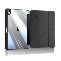Étui pour iPad 11e, 10e, 9e génération, A16, Air 6, 5, 4, Pro 11, 10.2, 10.9, support pliable Y-Fold Origami, coque arrière transparente en acrylique, housse de tablette Funda