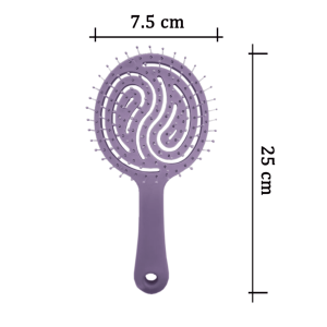 Cepillo de pelo con mango de silicona hueco al por mayor, cepillo de pelo con cerdas para mujer, cepillo de pelo con paleta de escape curvada, cepillo de pelo para desenredar - Product Image 6