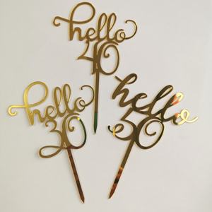 Hello <span class=keywords><strong>18</strong></span> 21 30 40 50 60 acrílico personalizado pastel Topper número para pastel <span class=keywords><strong>de</strong></span> <span class=keywords><strong>cumpleaños</strong></span> decoración pastel accesorio fiesta suministros - Product Image 3