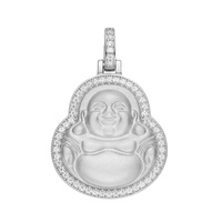 Hip Hop bijoux 2022 glacé cubique Zircon diamant plaqué or laboratoire maille polissage bouddha pendentif pour hommes