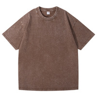 Camiseta de Manga Corta para Hombre, Estilo Vintage, 100% Algodón Tejido de 230g, Lavado Ácido, Oversize, Anti-Pilling, Transpirable
