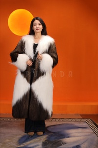 Cappotto lungo in pelliccia di <span class=keywords><strong>volpe</strong></span> con scollo rotondo soffice e magnifico cappotto di pelliccia da donna - Product Image 6