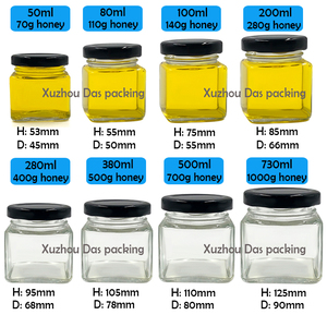 50Ml <span class=keywords><strong>80Ml</strong></span> 100Ml 200Ml 280Ml 380Ml 500Ml 730Ml Hộp Đựng Thực Phẩm Vuông Đựng Dưa Chua MứT ThủY Tinh Mật Ong Với Số Lượng Lớn Có Nắp Kim Loại - Product Image 3