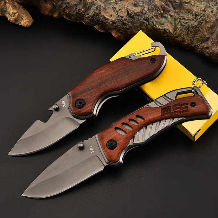 Hot Sales 3cr13 foldable knife wood handle pocket folding Small knife