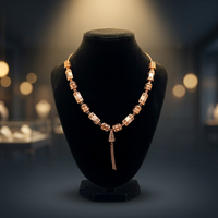 Expédition rapide, stock disponible, collier minimaliste en argent sterling 925 plaqué or avec chaîne en boîte et ensemble de pierres CZ pour femmes, idéal pour les fiançailles et les mariages