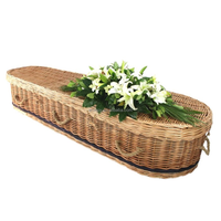 Ataúd de Mimbre de Sauce Natural Biodegradable, Ataúd Funerario con Forro Interior Personalizable, Artículos Funerarios Ecológicos