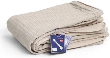 cotton waffle weave removable cover oatmeal
