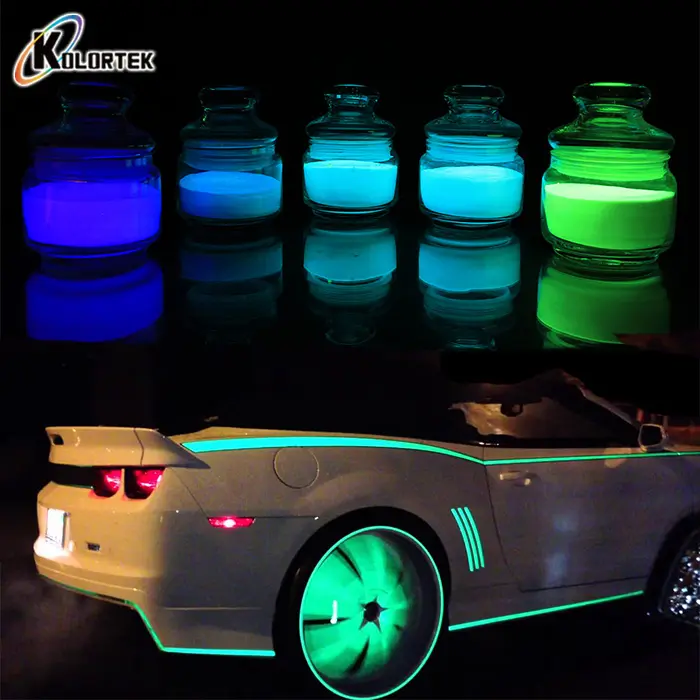 Pigmentos photoluminescentes, brilha no escuro do carro pintura pigmento luminoso