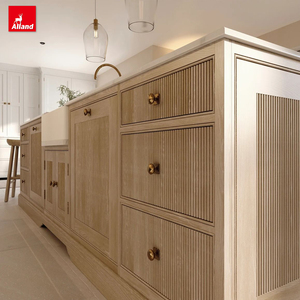 Gabinete <span class=keywords><strong>de</strong></span> Cocina Modular Escandinavo Alland en Roble Blanco Sólido con Encimera <span class=keywords><strong>de</strong></span> Resina <span class=keywords><strong>de</strong></span> Vidrio, Muebles Completos <span class=keywords><strong>de</strong></span> Alta Gama - Product Image 1