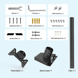 JH-Mech Mount <span class=keywords><strong>TV</strong></span> <span class=keywords><strong>Antenne</strong></span> Poteau Gris Poudre Enduit Acier Au Carbone Polyvalent Stable Réglable <span class=keywords><strong>Antenne</strong></span> Extérieure Poteau De Montage - Product Image 2