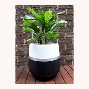 Jardinière décorative en métal couleur or, pot à fleurs élégant, design moderne, personnalisable, décoration de balcon et de jardin - Product Image 6
