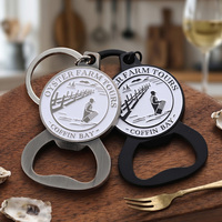 Décapsuleur porte-clés personnalisé en alliage de zinc, plaqué argent et noir, avec logo et lettres