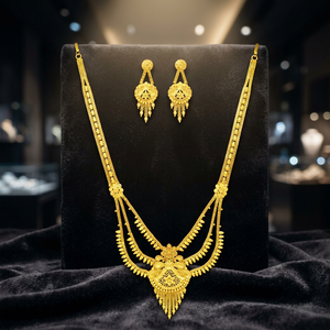 Ensemble de bijoux de mariée Rani Haar de style Dubaï en or rempli de 14K, 18K, 24K, colliers de mode au design traditionnel, vente en gros - Product Image 6