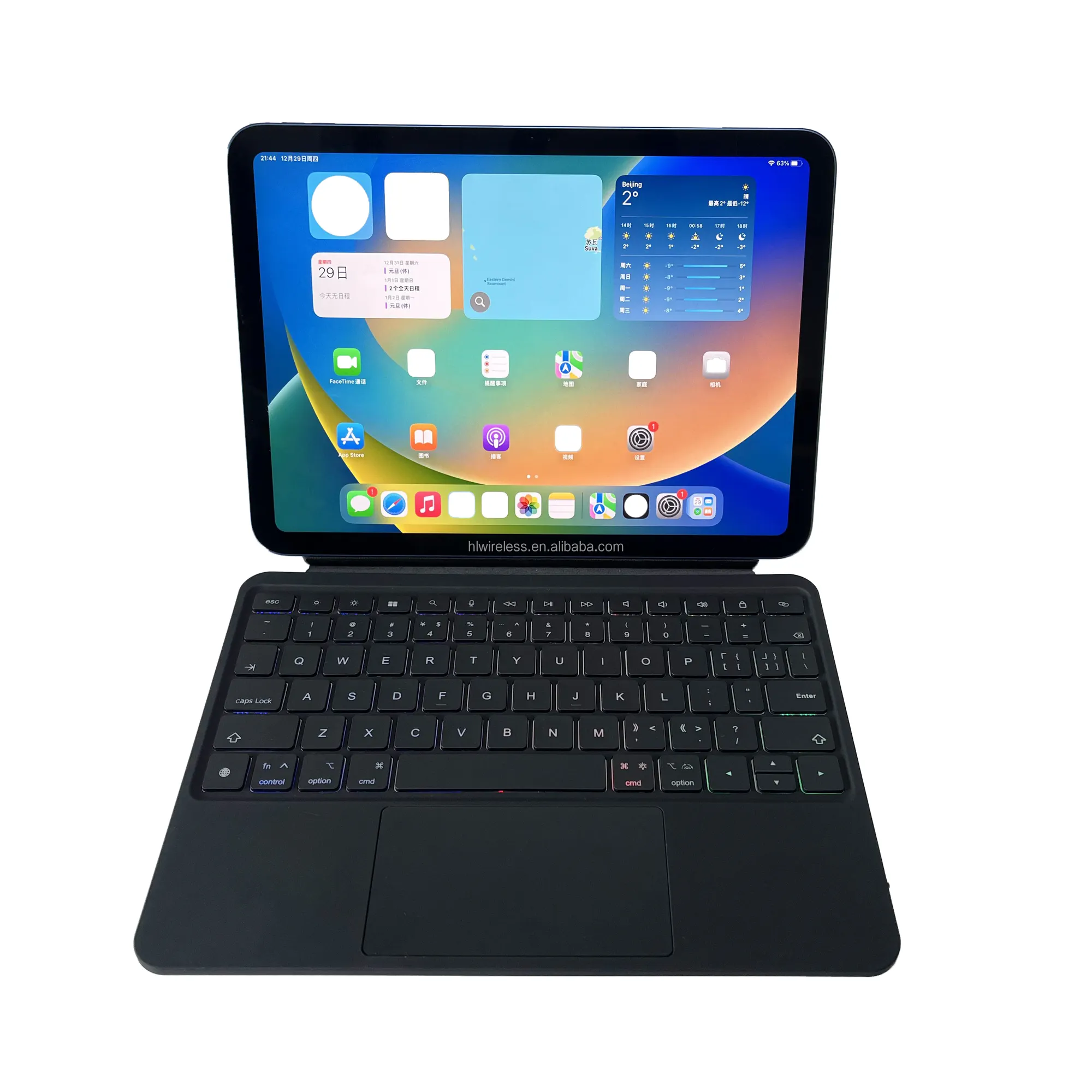 Neueste Folio Magic Wireless BT Tastatur Ledertasche getrennt für iPad 10. Generation Bunte 7 RGB Hintergrund beleuchtung RTS