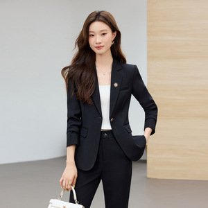 Women's Pink <b>Blazer</b> Suit <b>Set</b> Full Sleeve Polyester Formal Anti-Wrinkle Spring Wear - Product Image 2