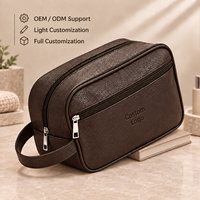Trousse de Toilette de Voyage en Cuir PU Personnalisée Grande Capacité avec Fermeture Éclair Légère et Portable pour Organisateur Résistante à l'Eau