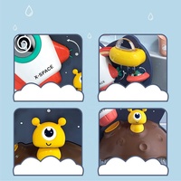 Jouet aquatique pour bébé, ensemble 2-en-1 avec cascade grenouille et toboggan fusée, avec ventouses, jeu interactif pour la baignoire des tout-petits