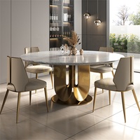 Xuanzhen Ensemble de table à manger ronde nordique 4 6 8 places Table à manger moderne de luxe de haute qualité Table à manger en marbre pour la maison
